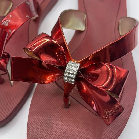 GUESS Women's Tutu Flip‎ Flip Sandal Size 8 Red Flaw - Picture 2 of 5